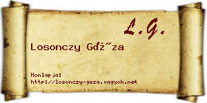 Losonczy Géza névjegykártya